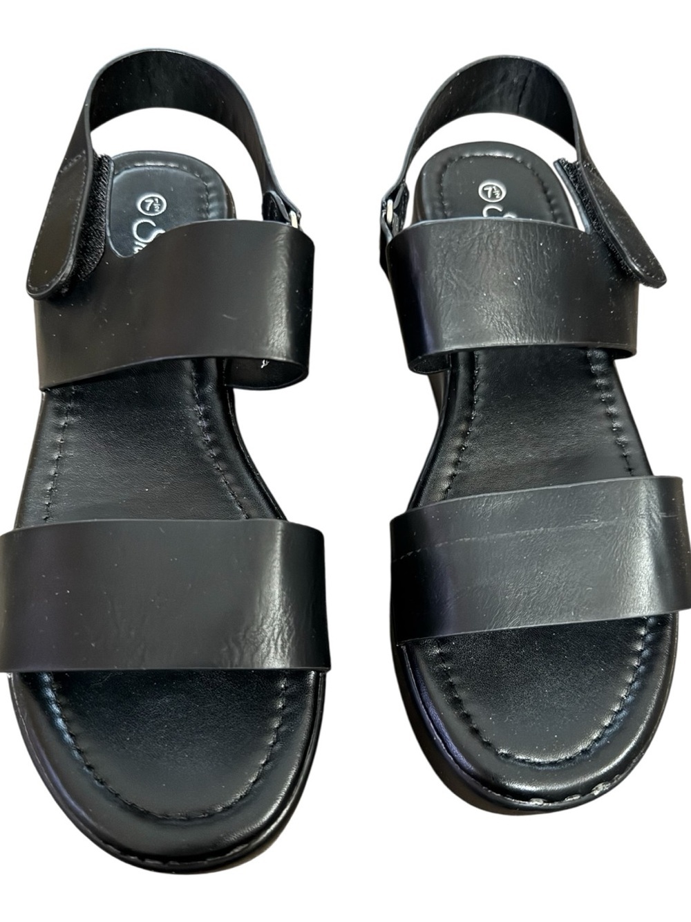 Shoe Land Belma Black Platform Flatform Sandals NWOT Women’s Size 7.5
